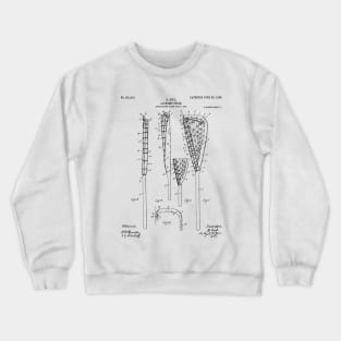 Lacrosse Stick Patent - Lacrosse Player Art - Black And White Crewneck Sweatshirt